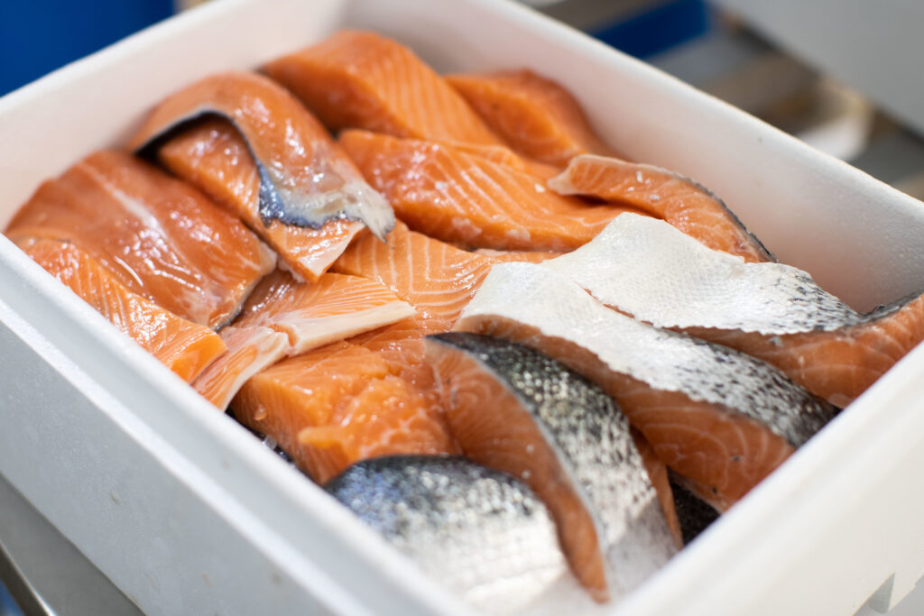 salmon fillet in box fresh good